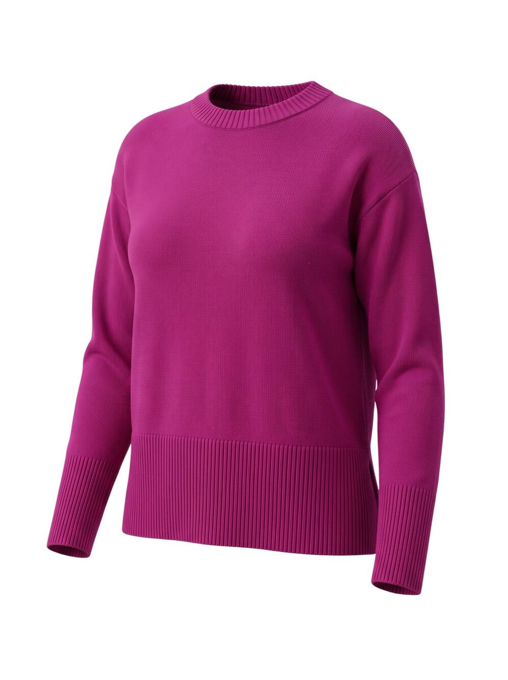 Gap Women's L Magenta Pink Crewneck Cotton Preppy Cozy Knit Oversized Sweater